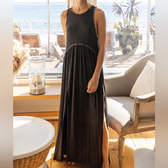 Front Slit Knit Racerback Maxi - Picture 3 of 3